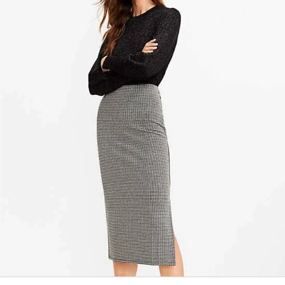 𝅺vintage y2k jones New York Sz 12 houndstooth skirt suit skirtsuit set midi long - Picture 7 of 7
